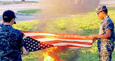 vfw post 10147 flag retirement ceremony