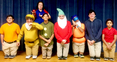 Apopka Christian Academy high school dress up as the Seven Dwarfs for twin/group day
