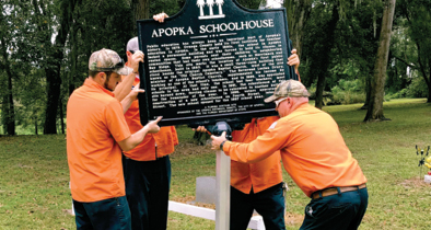 Apopka Historical Society public dedication ceremony for the Apopka schoolhouse Florida state historical marker