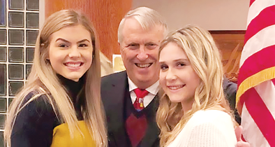 Apopka High School SGA Senators Sydney Steiner Erin Mulholland attend apopka city council meeting