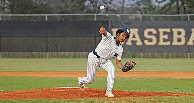 Wekiva baseball's Jaden Graham throws a pitch in the Mustangs' game against Edgewater.