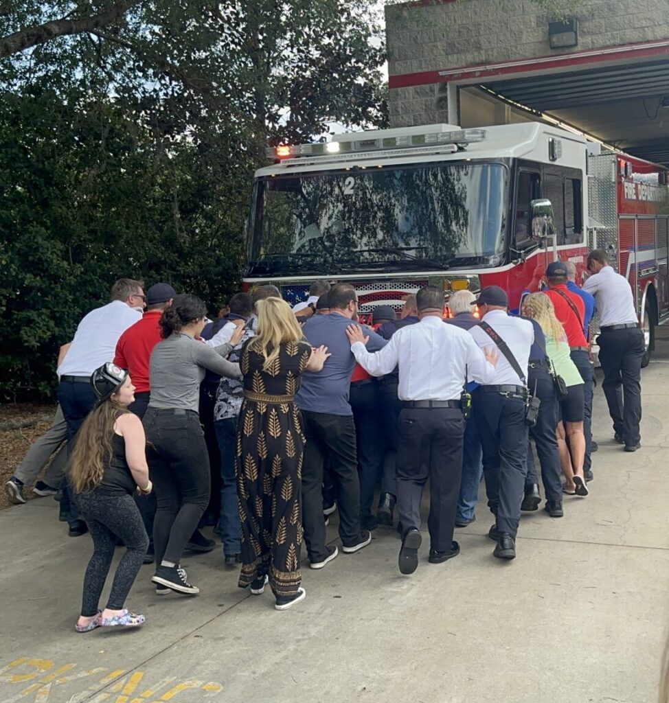 Fire truck push-in