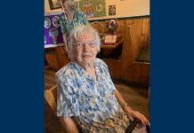 LaVerne Schwitzgoebel at Gator's Dockside for her 100th birthday.