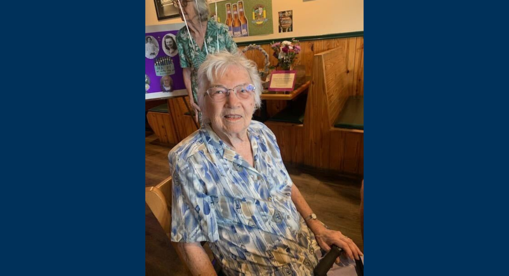 LaVerne Schwitzgoebel at Gator's Dockside for her 100th birthday.