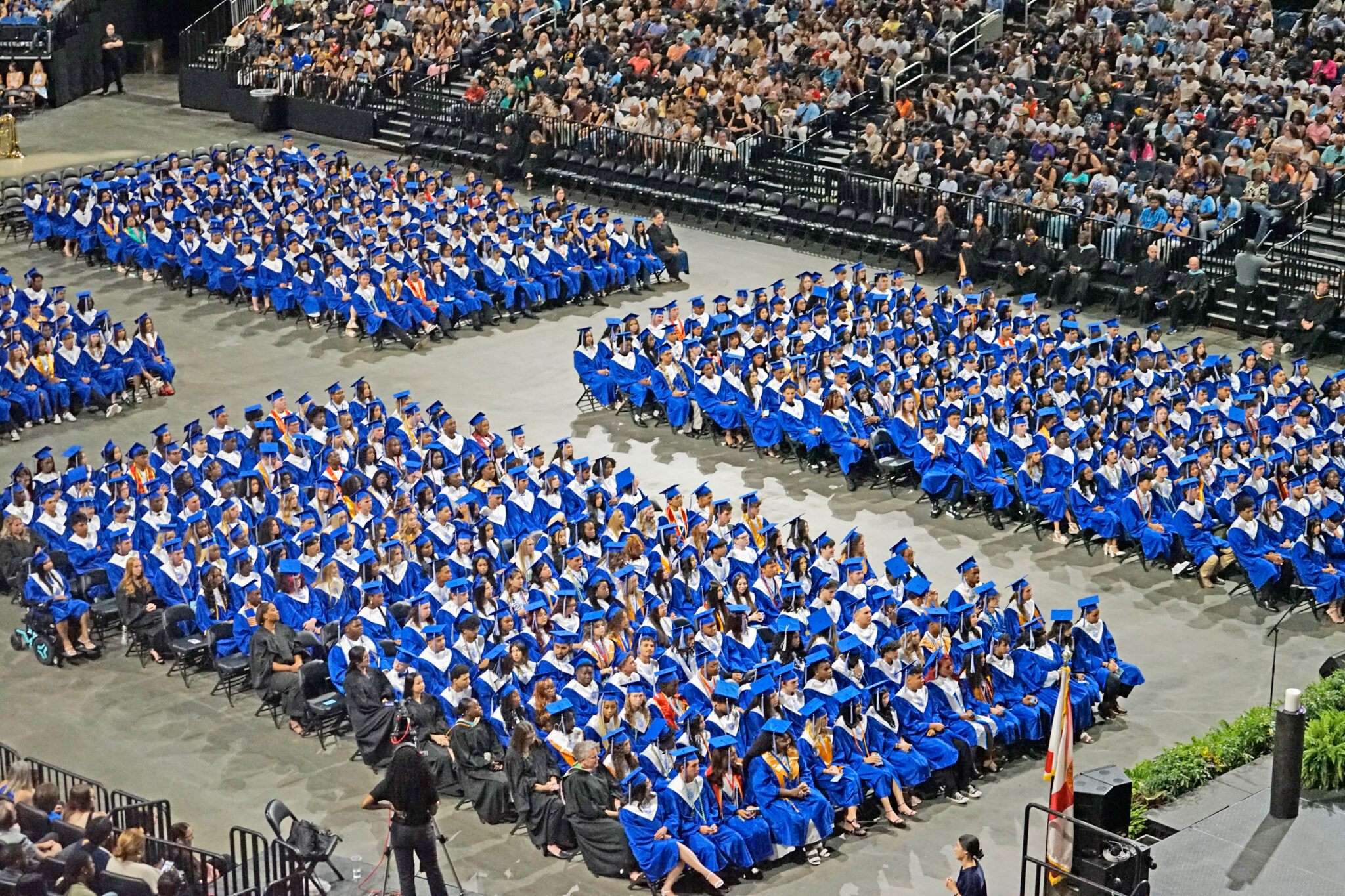The Apopka High School class of 2025 sits together during the graduation ceremony held at Kia Center on Wednesday, May 28.