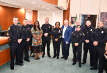 New officers with local and state leadership at the swearing-in ceremony.