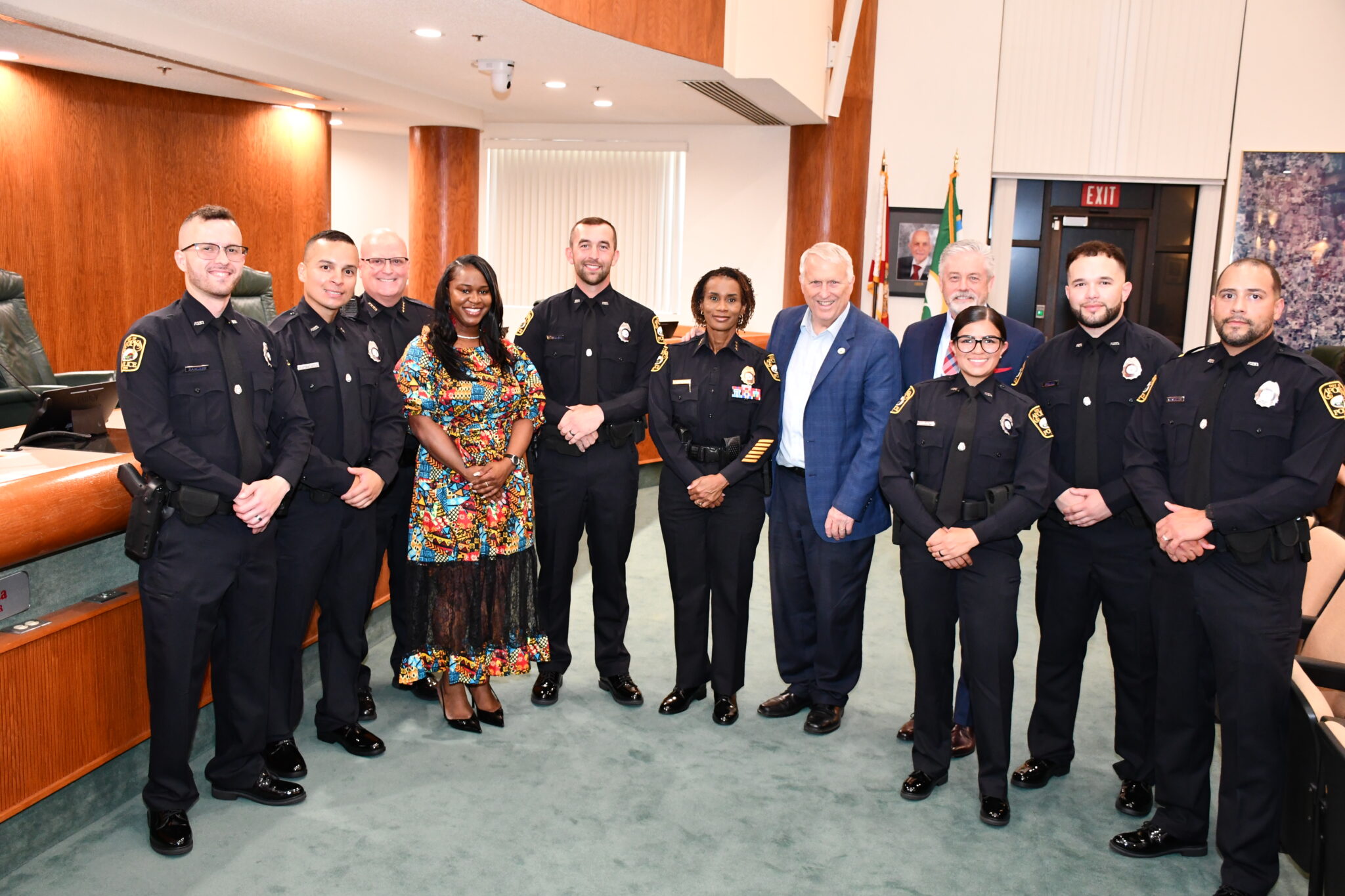 New officers with local and state leadership at the swearing-in ceremony.