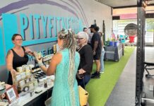 Vendors in the PITYFitness studio.