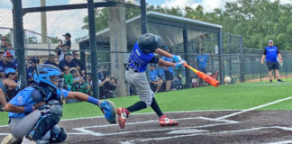 Alejandro Marcelino connects on a single against Dr. Phillips on Saturday, June 14.