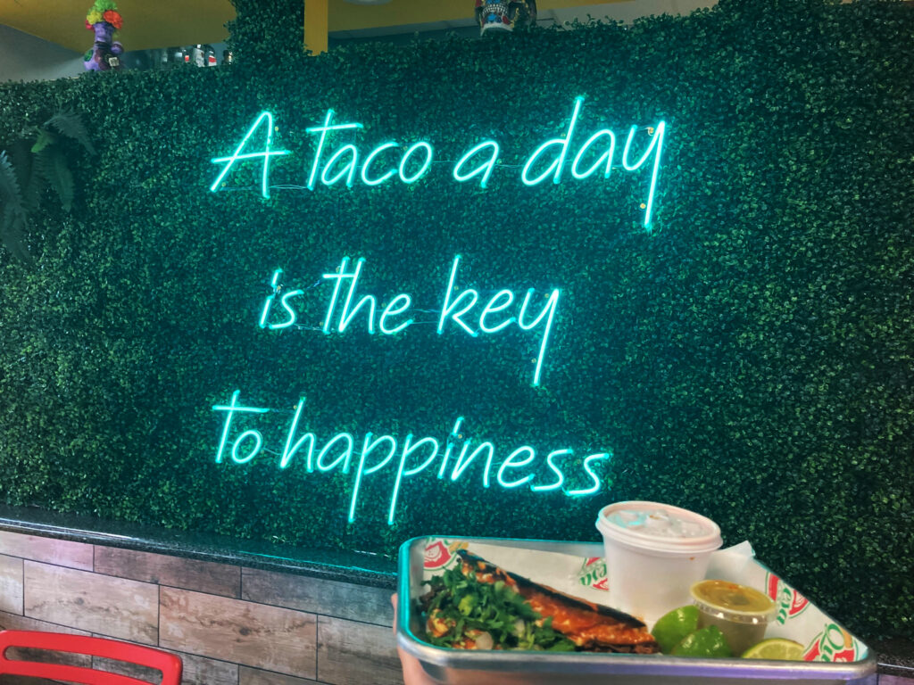 A quesabirilla taco at Quesa Loco