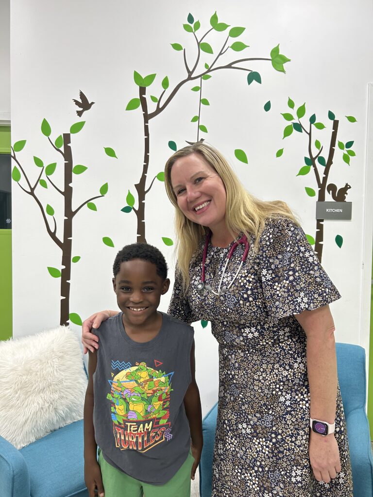 Christy Columbus with one of her patients