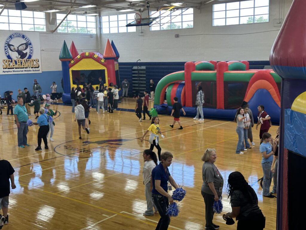 Bounce houses were part of the fun at the Aug. 15 Apopka Memorial Middle School celebration.