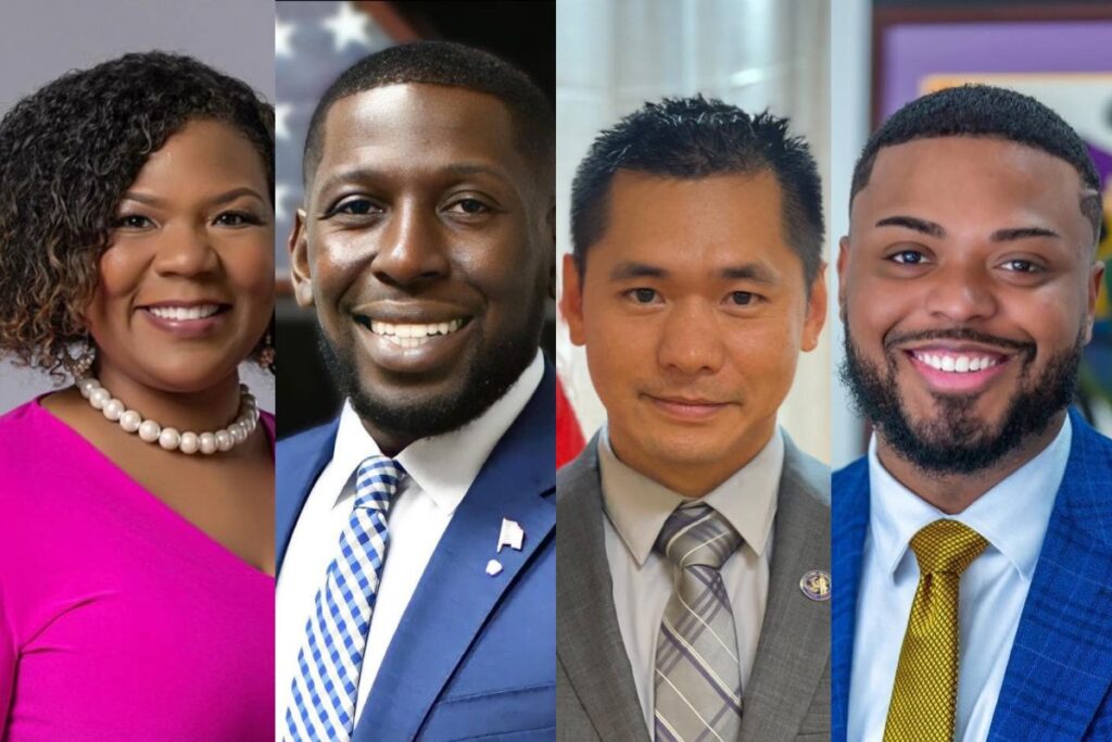 Rep. LaVon Bracy Davis, Willie Montague, Tuan Le and RaShon Young