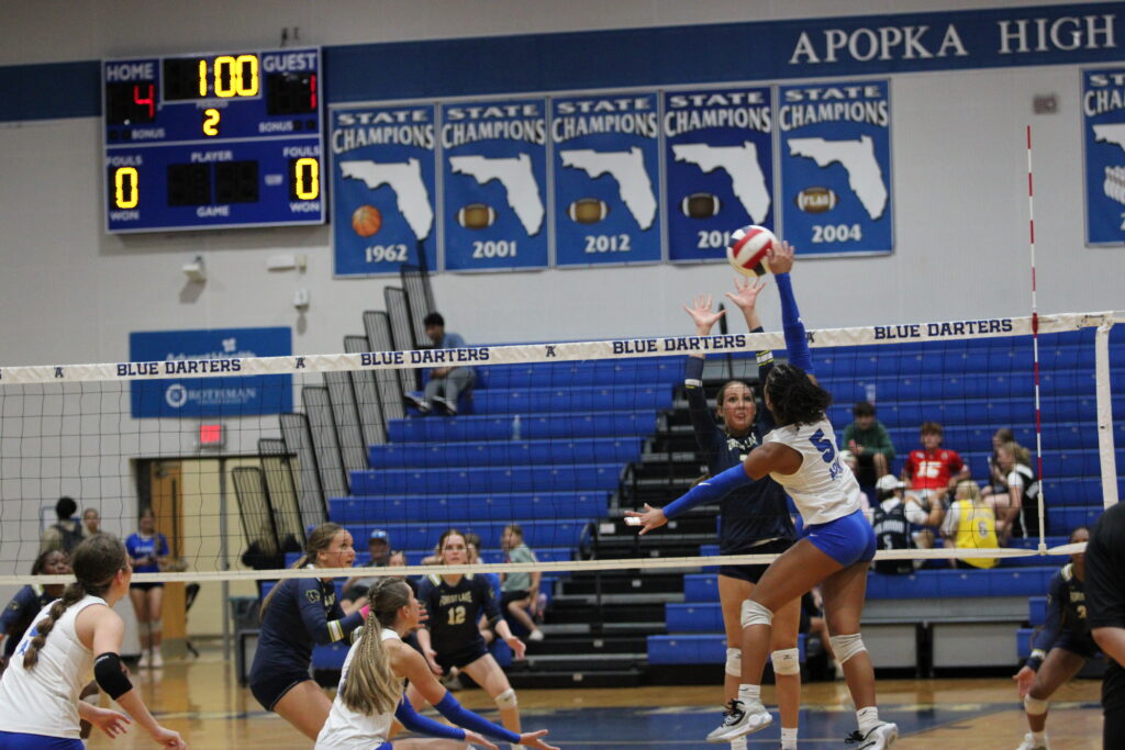 Napier spikes one past the blockers hands