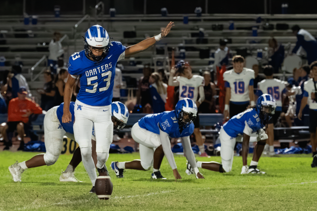 Jacobo Erazo kicks the ball off to West Orange.