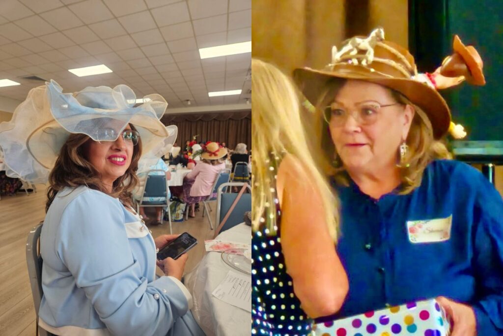 Malvina Lindsey won "Most Beautiful Hat," while Sharon Burroughs won "Most Unique Hat."