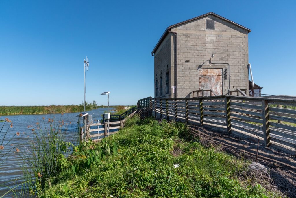 The historic pump house is a highlight of the Lake Apopka Wildlife Drive.