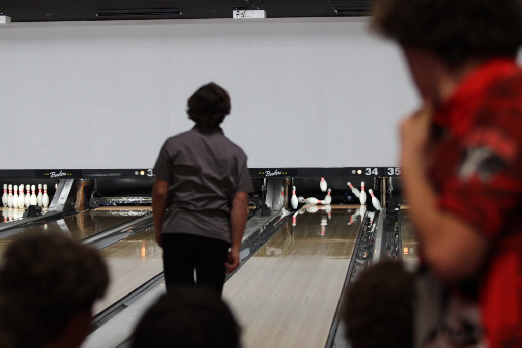 Angelo Mullica admiring his strike