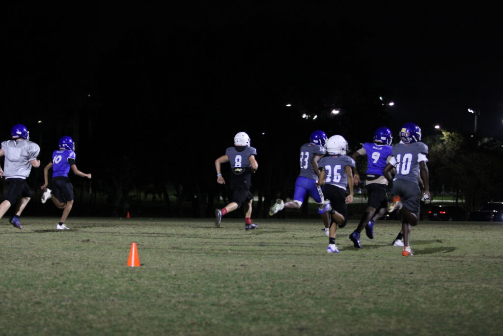 Blue Darters end practice with wind sprints