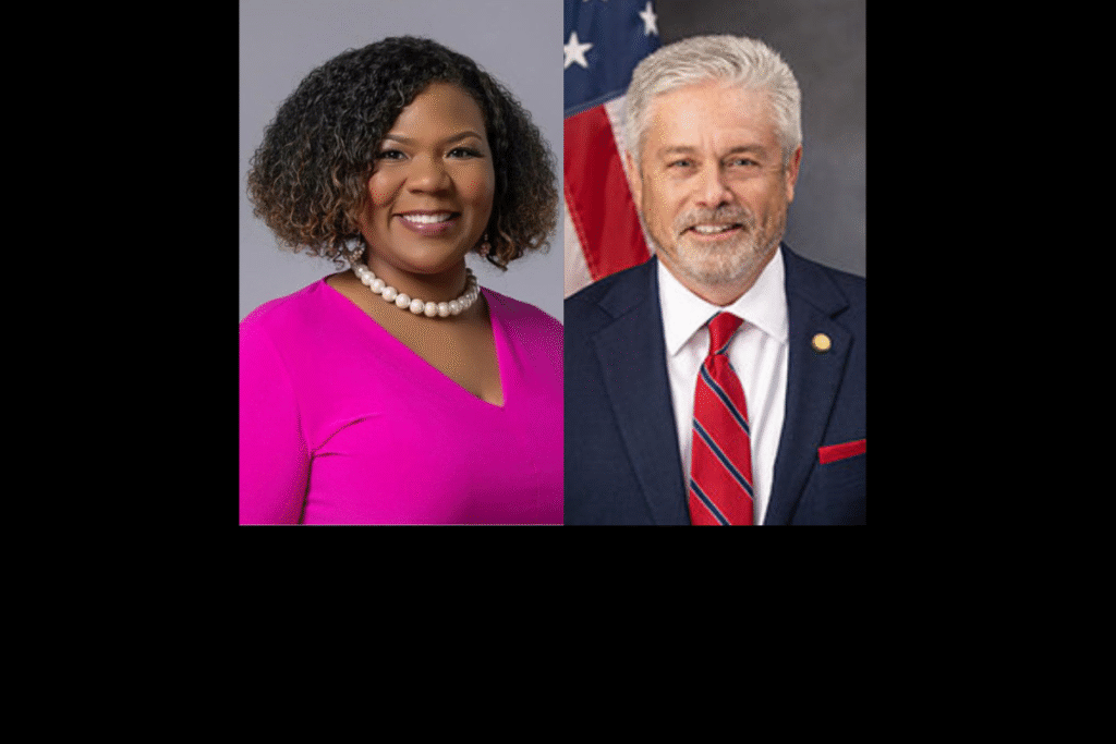 Florida Sen.-elect LaVon Bracy Davis, D-District 15 (L) and Rep. Doug Bankson, R-District 39 (R)