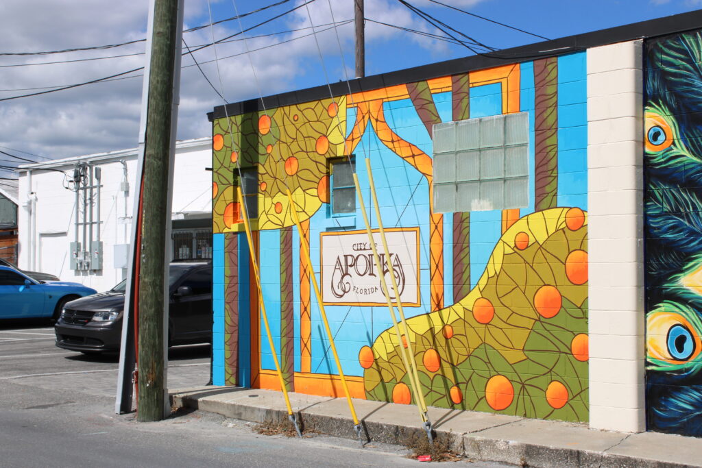 Savannah Vargas' indoor foliage mural before the signing on Saturday
