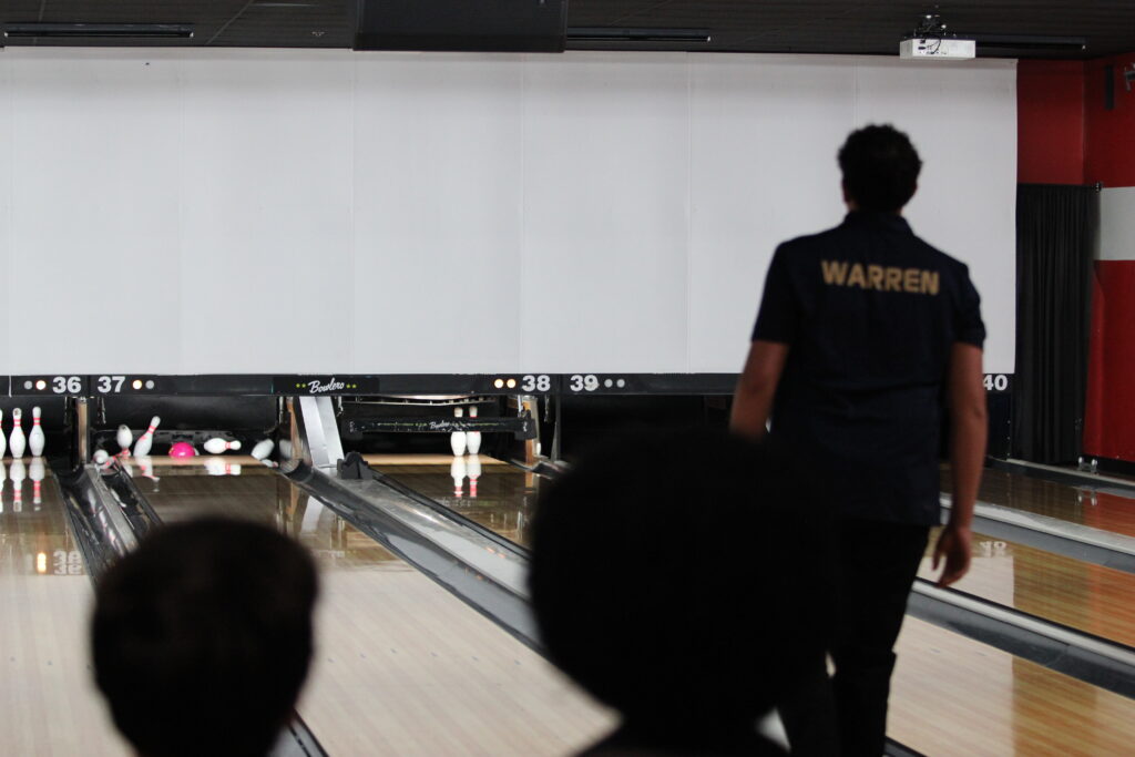 William Warren admiring his strike