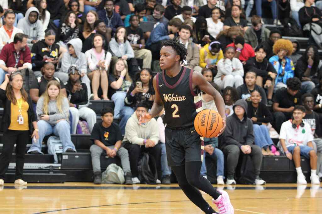 Louvens Saint Pierre commanding the offense during Wekiva's win over Lake Nona.
