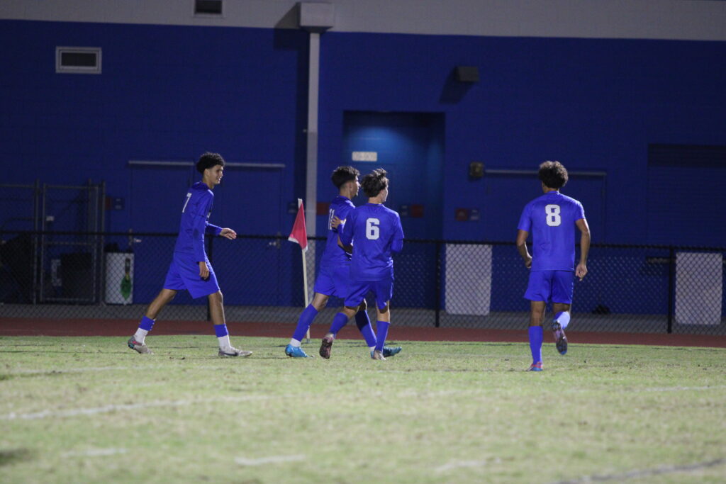 Blue Darters celebrate game tying goal