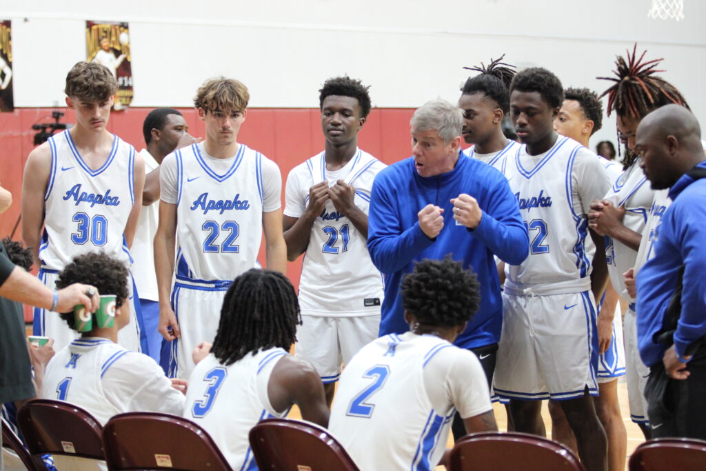 Coach Scott Williams fired up during a timeout