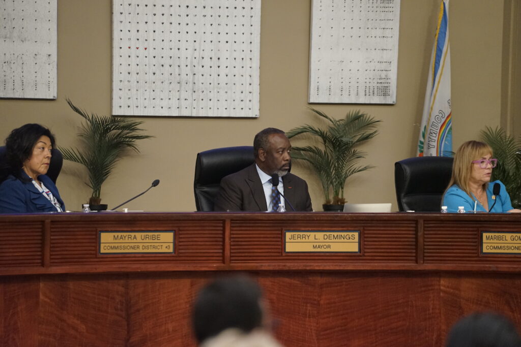 Orange County Mayor Jerry L. Demings, seen here at a June Board of County Commissioners meeting, has filed to run for governor in next year’s election.