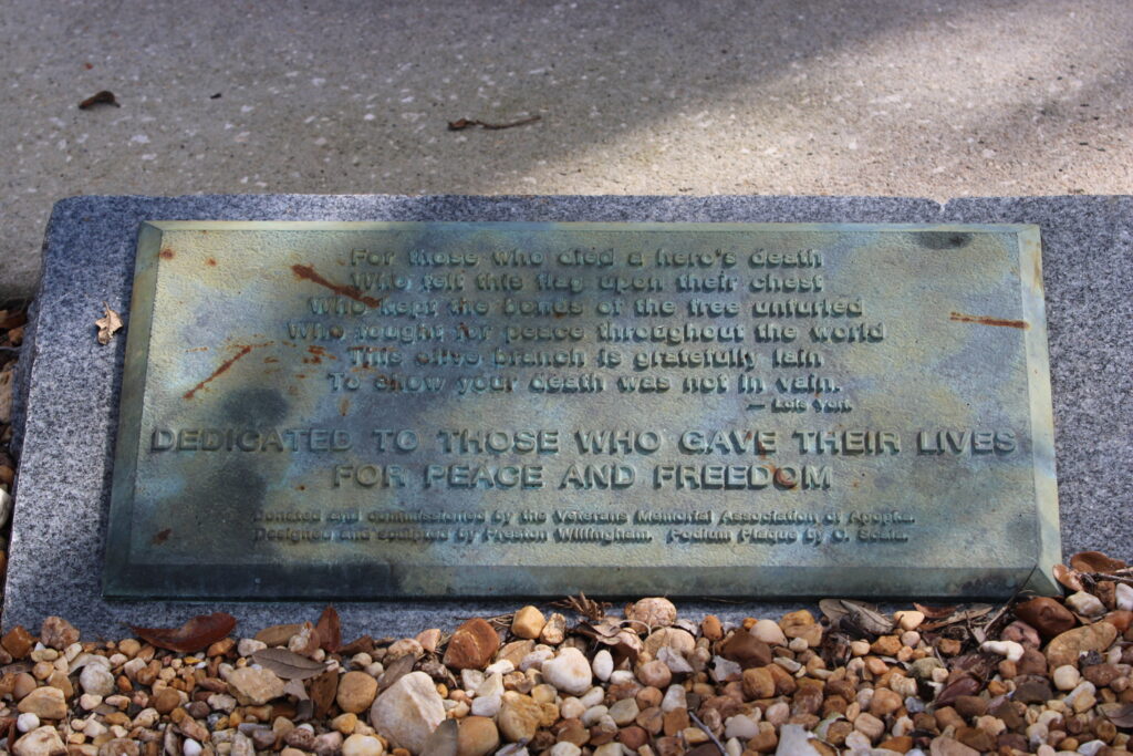Memorial stone plaque at Edgewood-Greenwood Cemetery