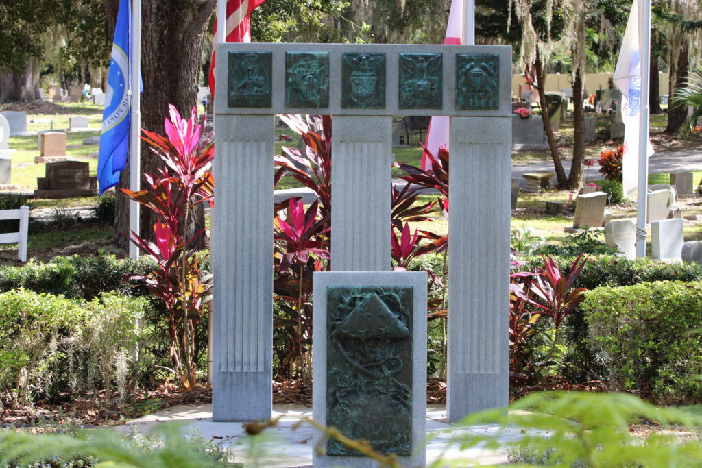 The Veterans Memorial is located at the Edgewood-Greenwood Cemetery.