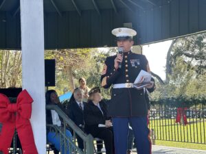 Pastor, a retired Marine, calls for unity of divided nation on Veterans Day