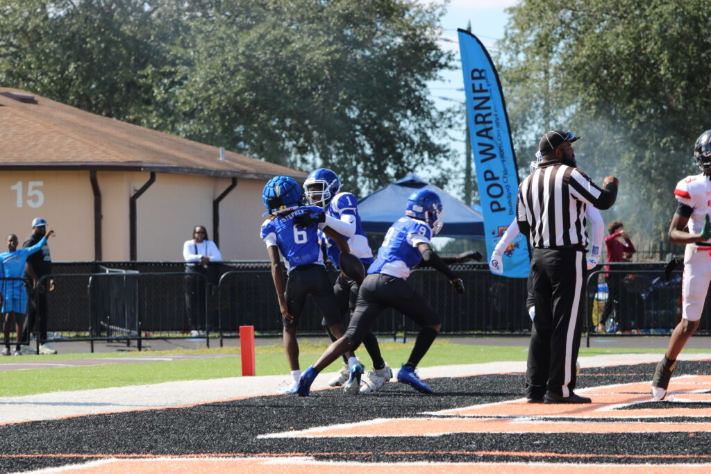 Prince Stephens celebrates game-winning interception