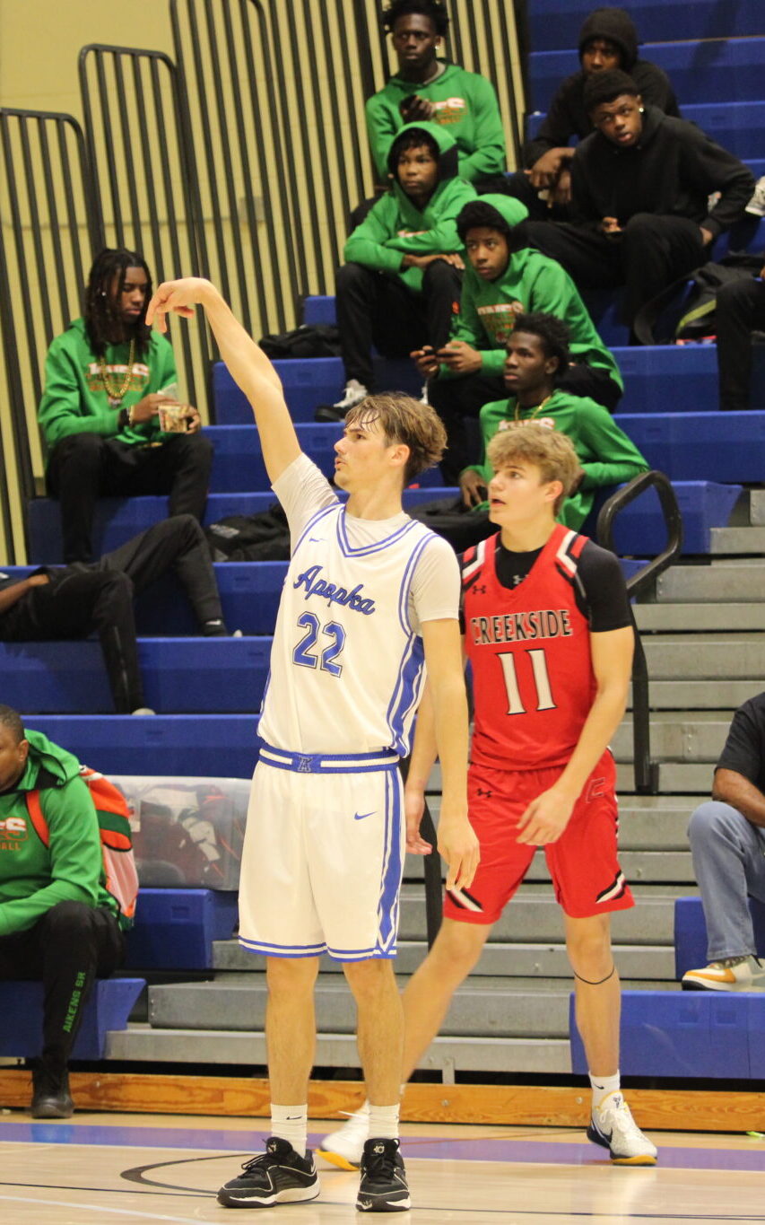 Alex Congdon admires his fourth 3 of the game