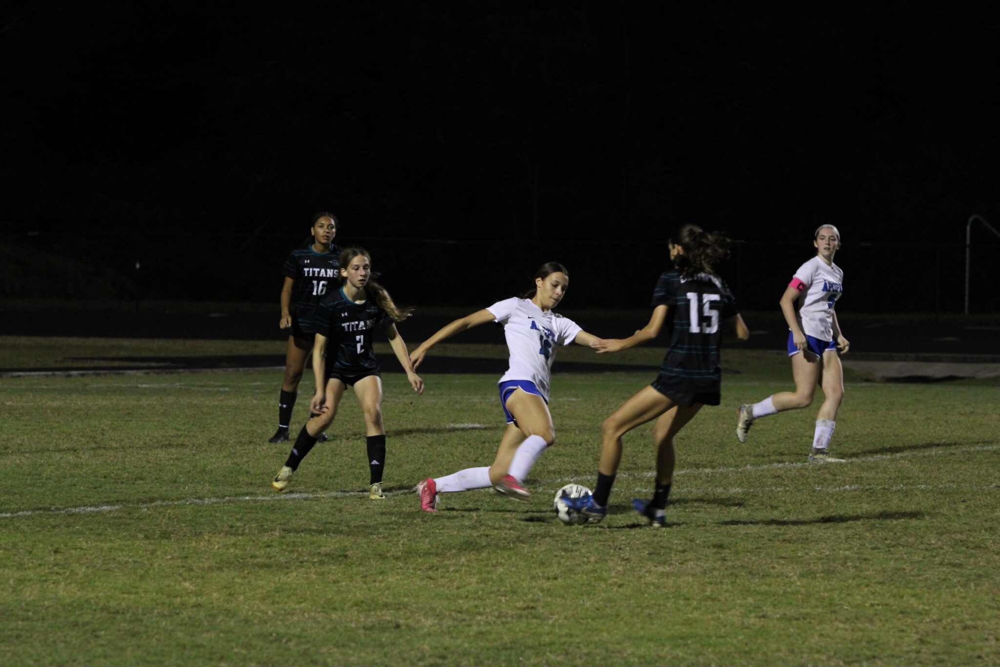 Ava Croeze fights to keep the ball in enemy territory