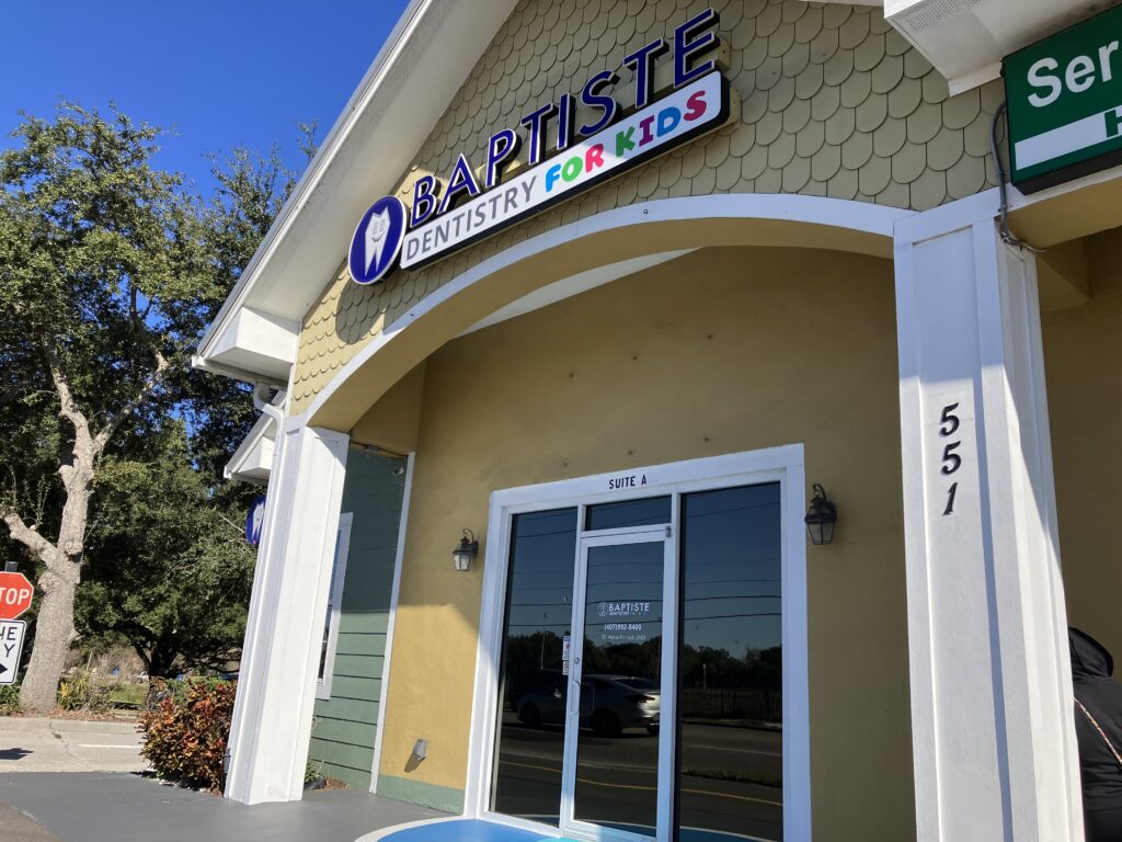 Baptiste Orthodontics for Kids building on sunny day.