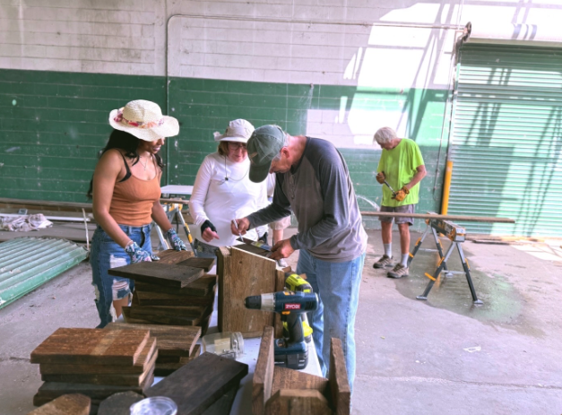 Be Edwards builds birdhouses at Lake Apopka Wildlife Drive.