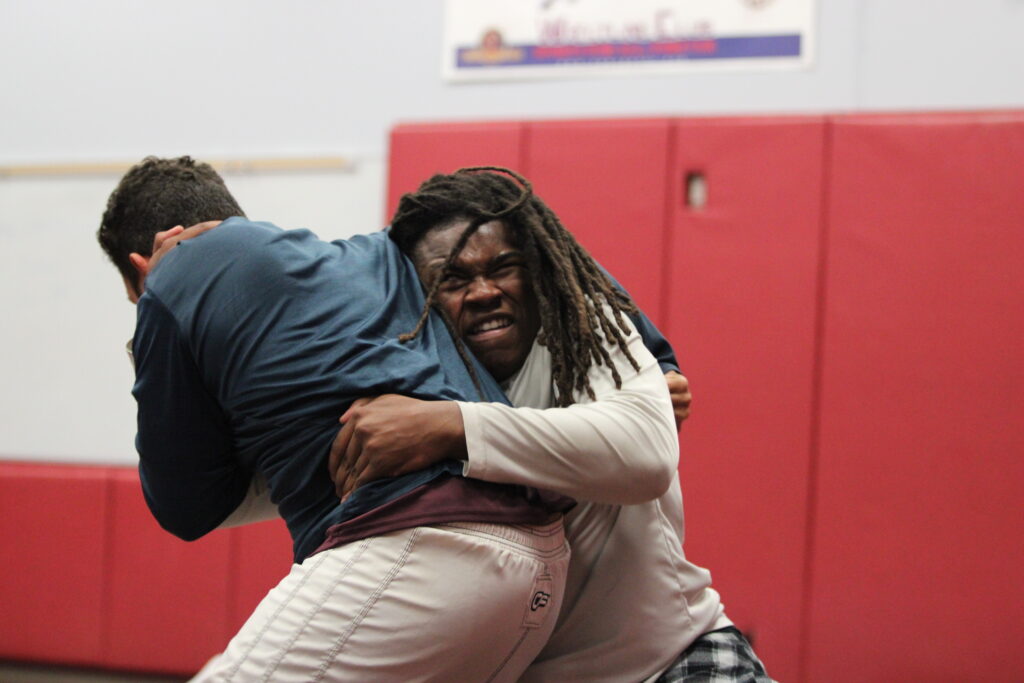 Elijah Jean taking down Coach Lenin in live drill