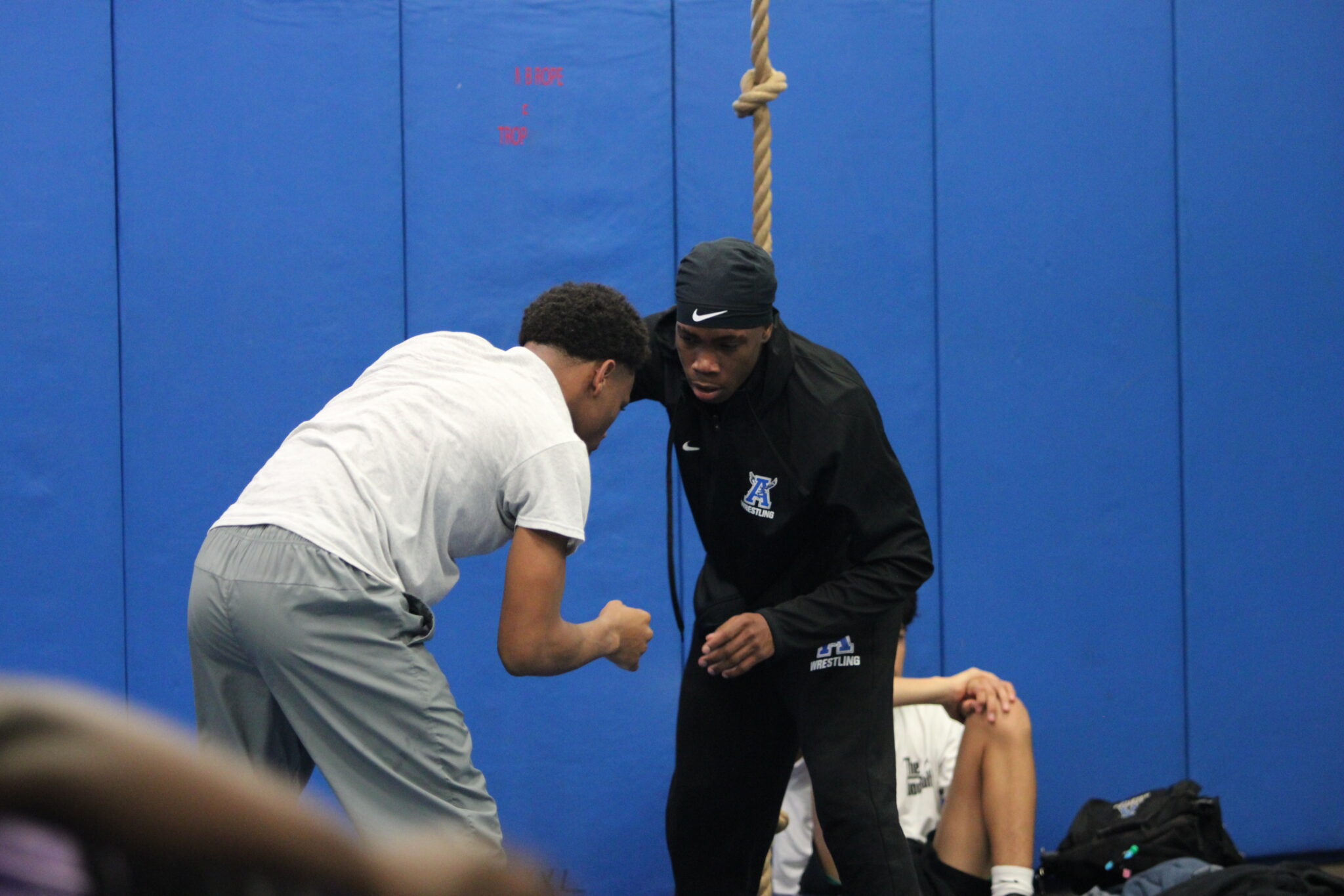 Javlyn Campbell and Uzziah Ockletree faceoff in live drill