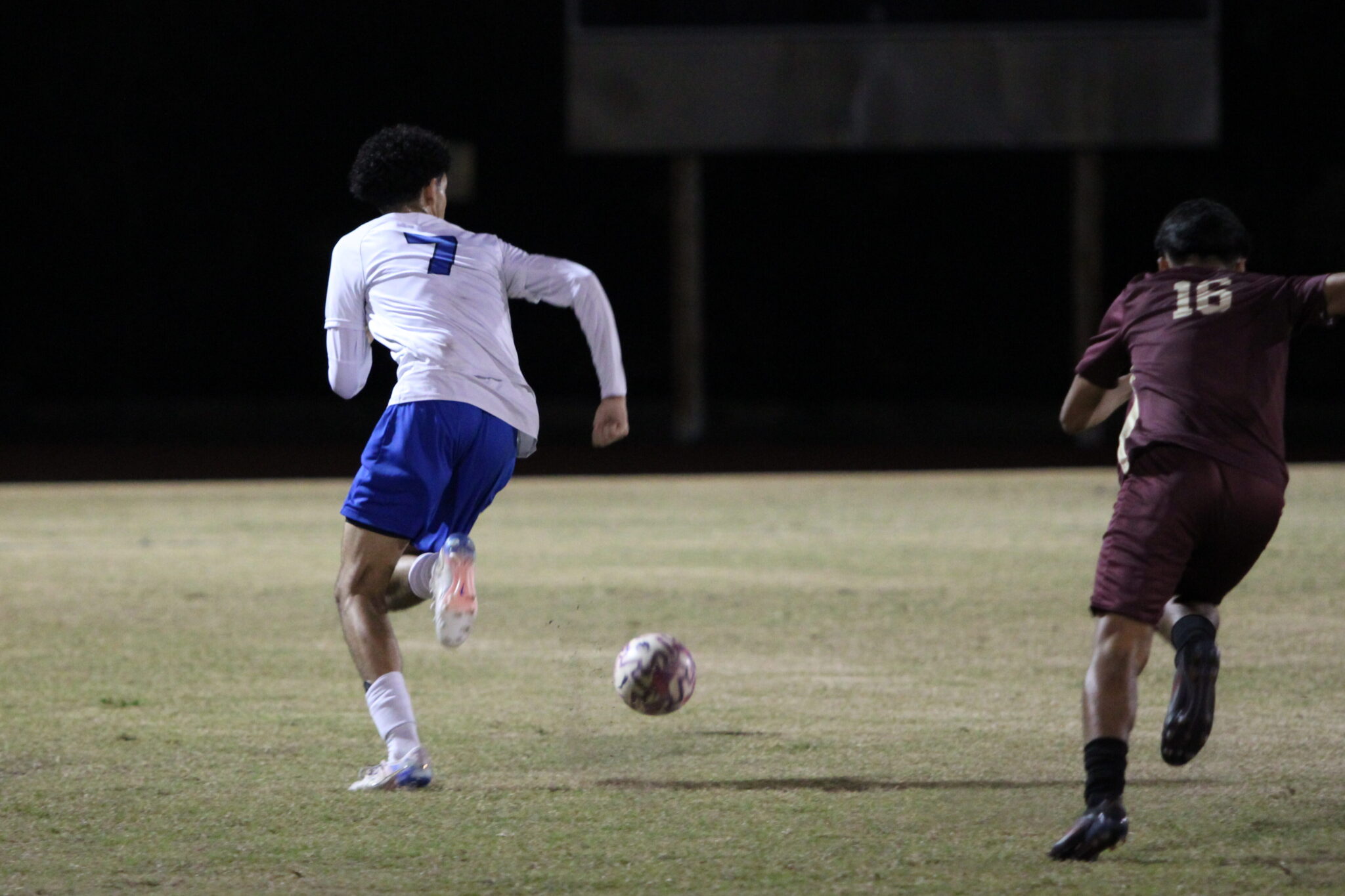 Adrian Veloquio attacking up the pitch, scores two goals against Apopka