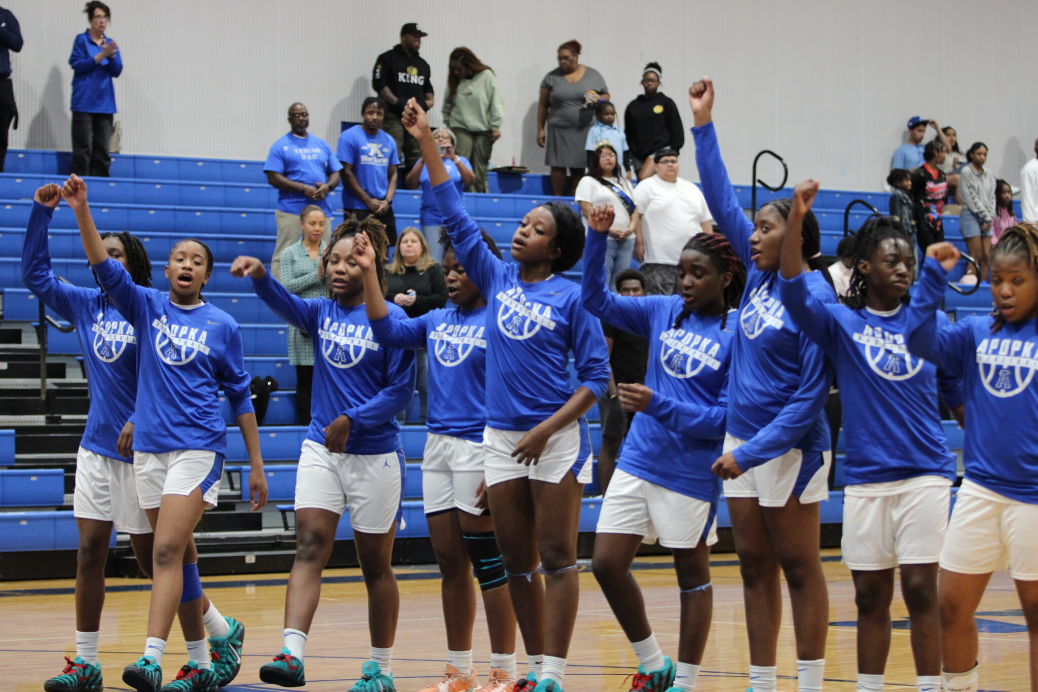 Blue Darters at the end of the National Anthem