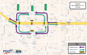 FDOT announces road closure of U.S. 441/Main Street at Park Avenue  