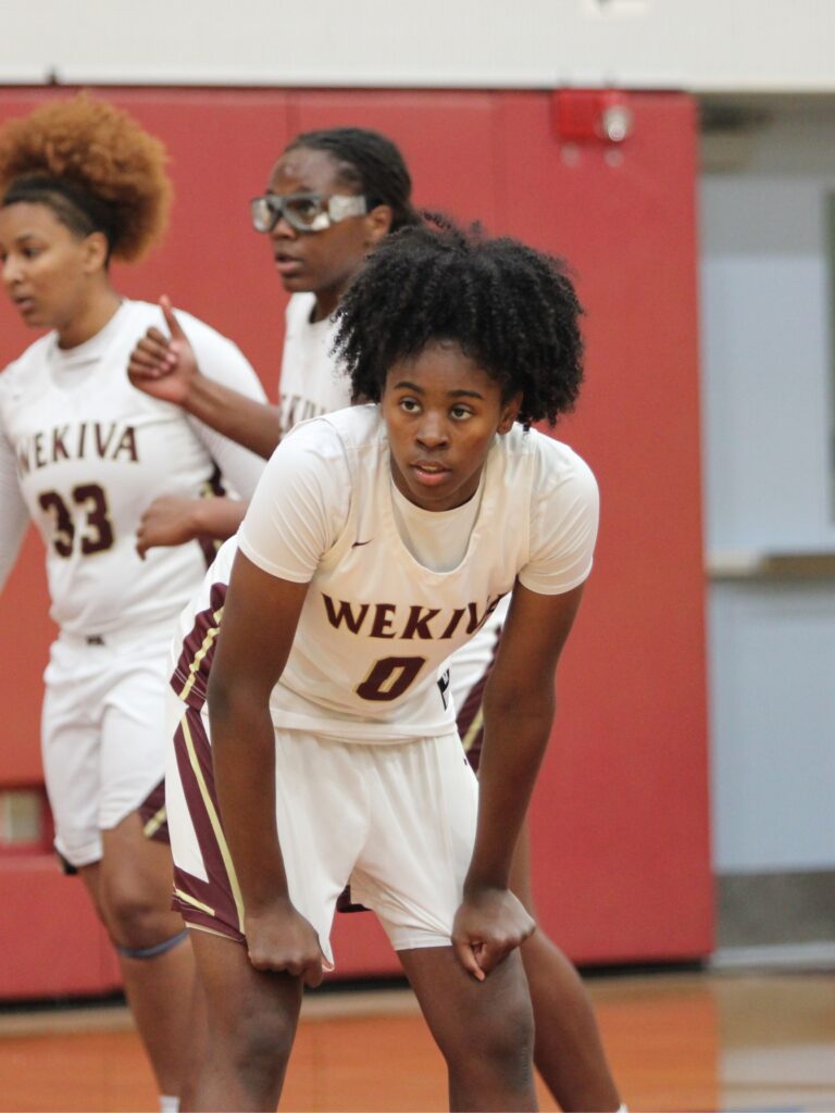 File photo of Jasmine Pooler prepared to make a defensive stop