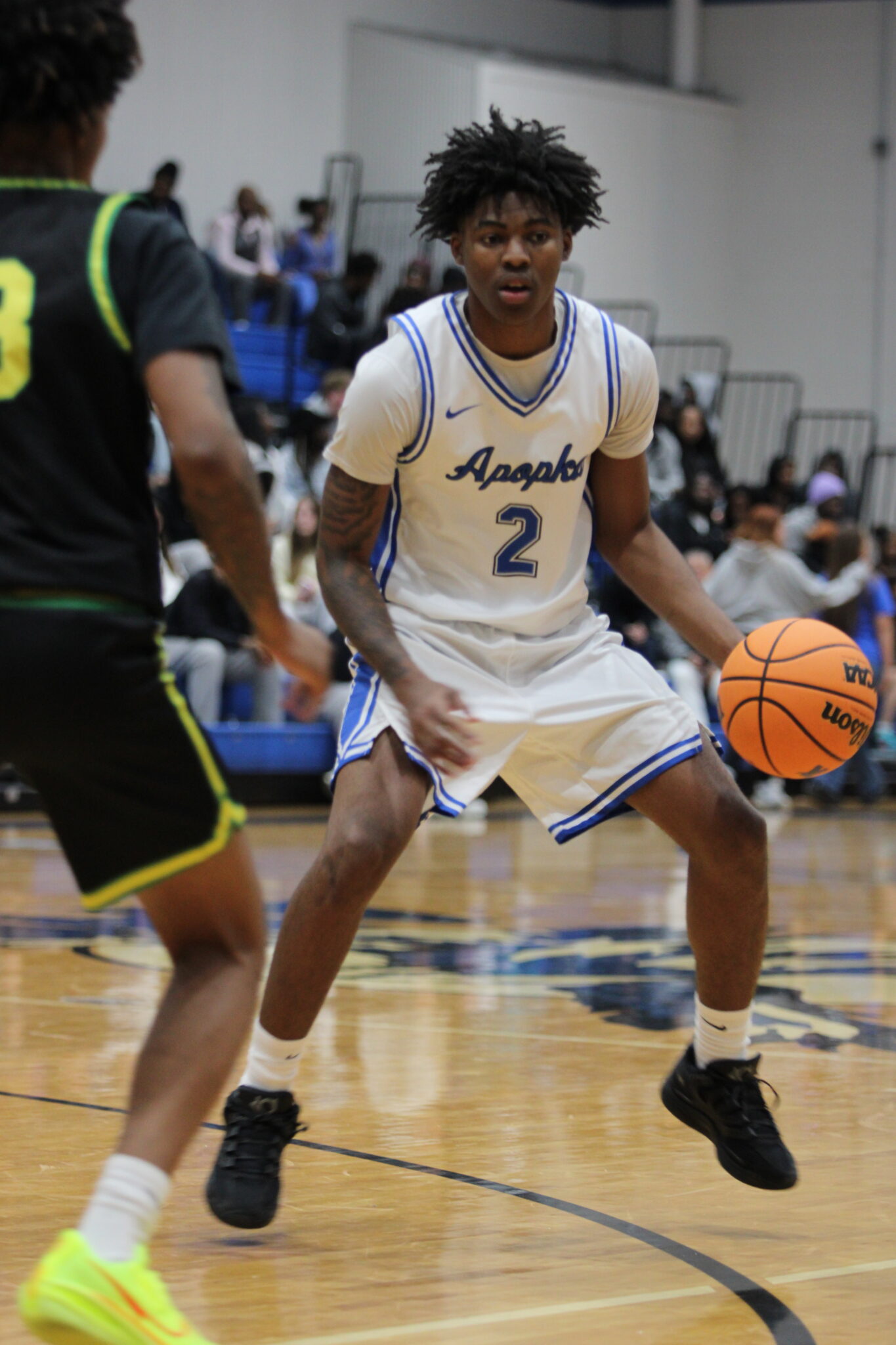 Jarquavion McClain looking for space with the ball on the wing