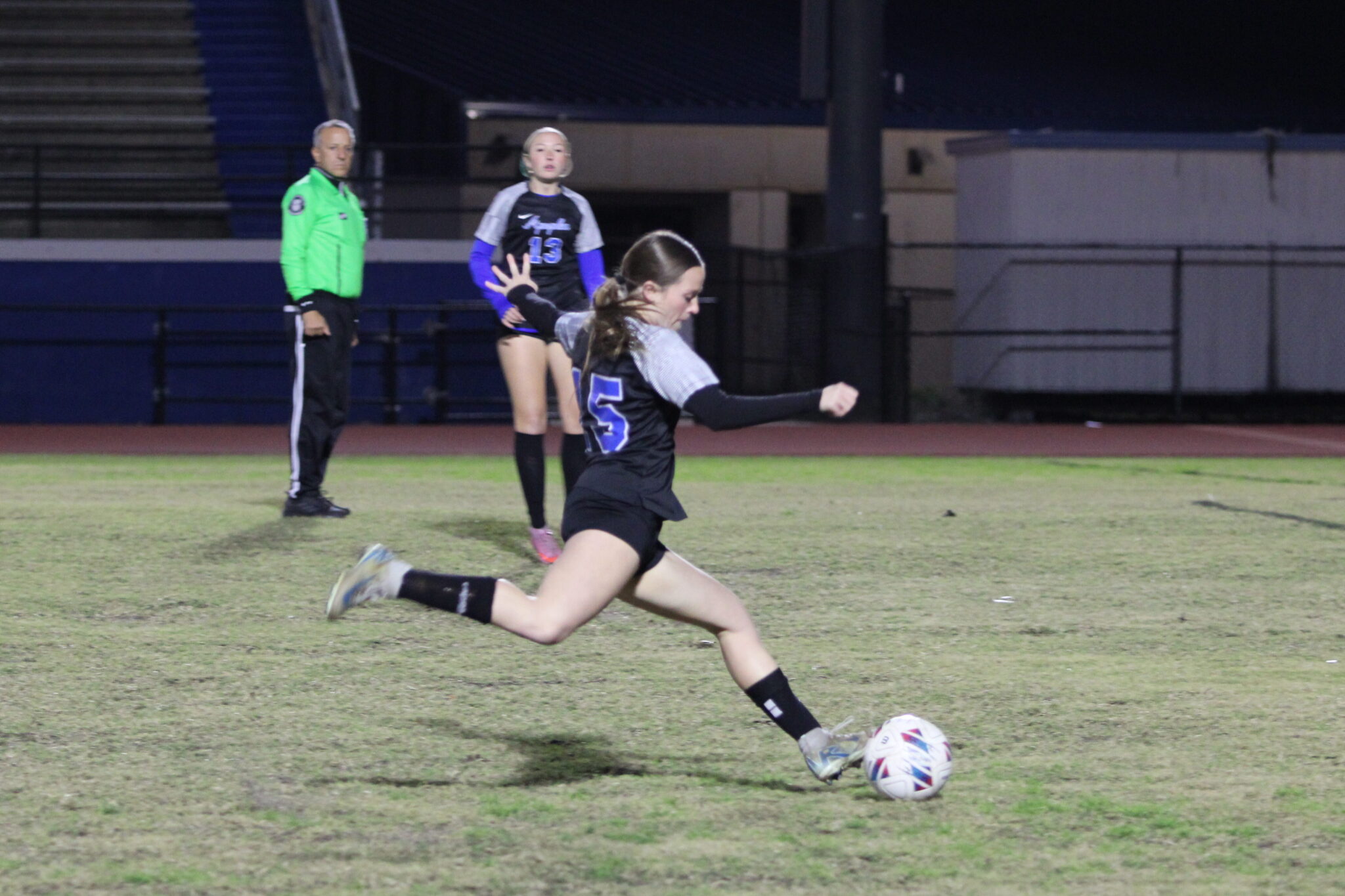 Jillian Kurz launches a perfectly placed shot from 25 yards out for the first goal