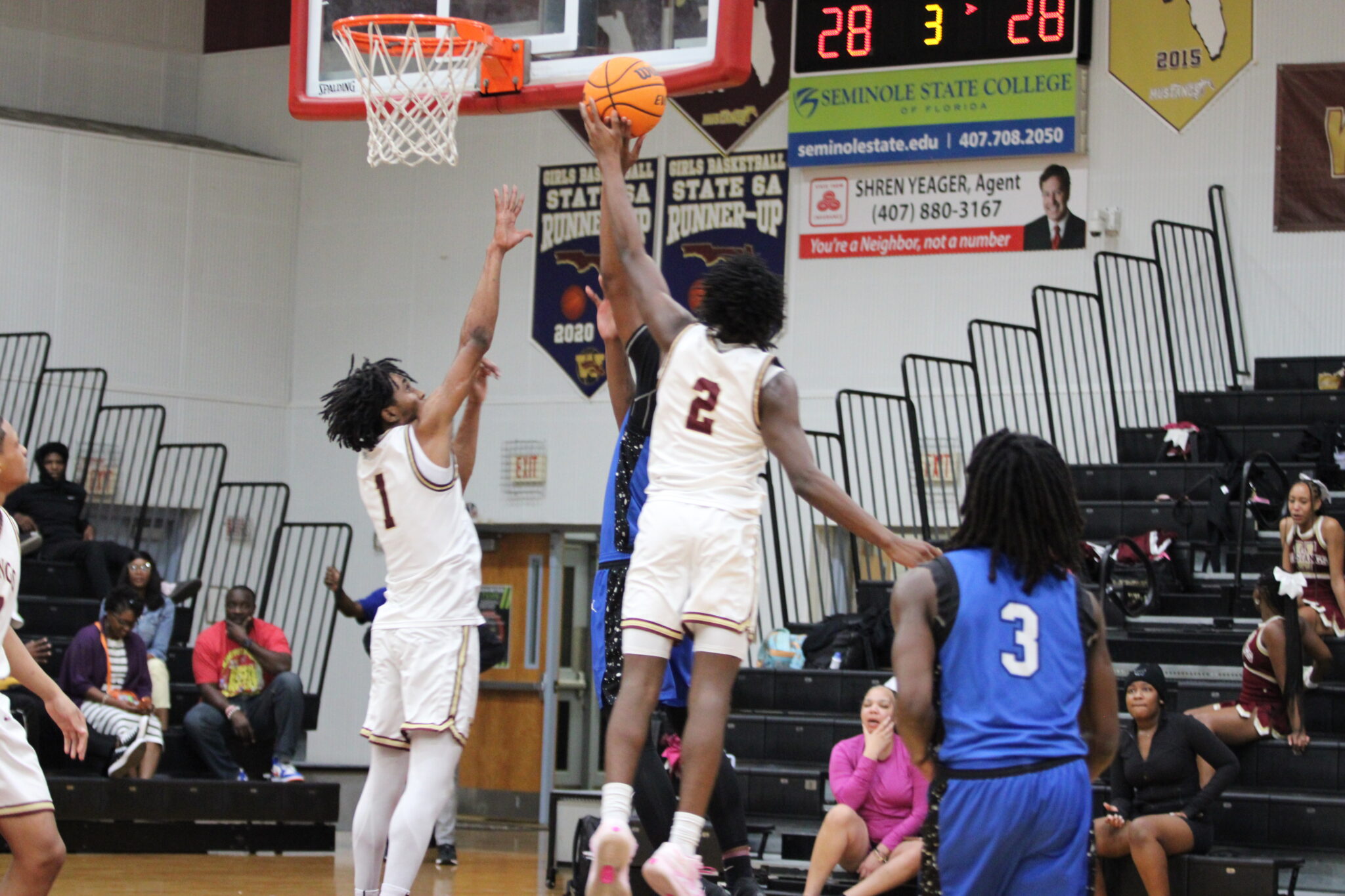 Louvens Saint Pierre blocks the layup