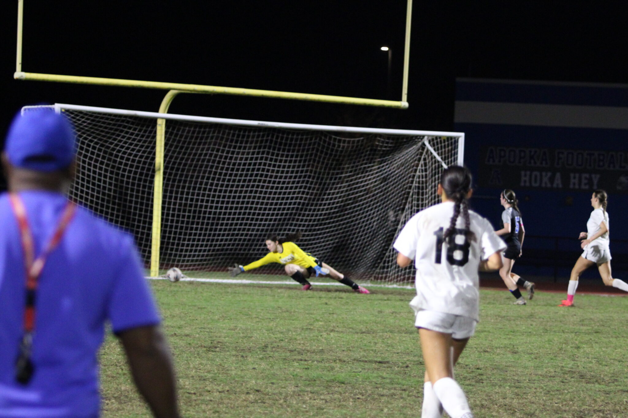 Robyn Pickard sneaks the third goal past the keeper