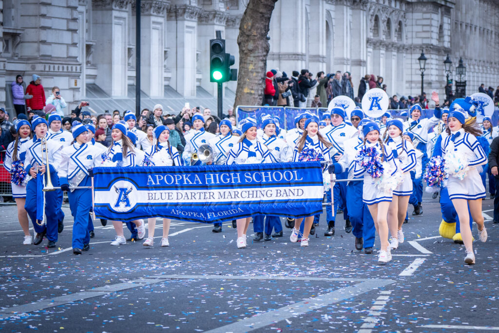 The Apopka High School Blue Darter Marching Band first gained the attention of the London parade organizers after they performed in 2024 in Washington, D.C.