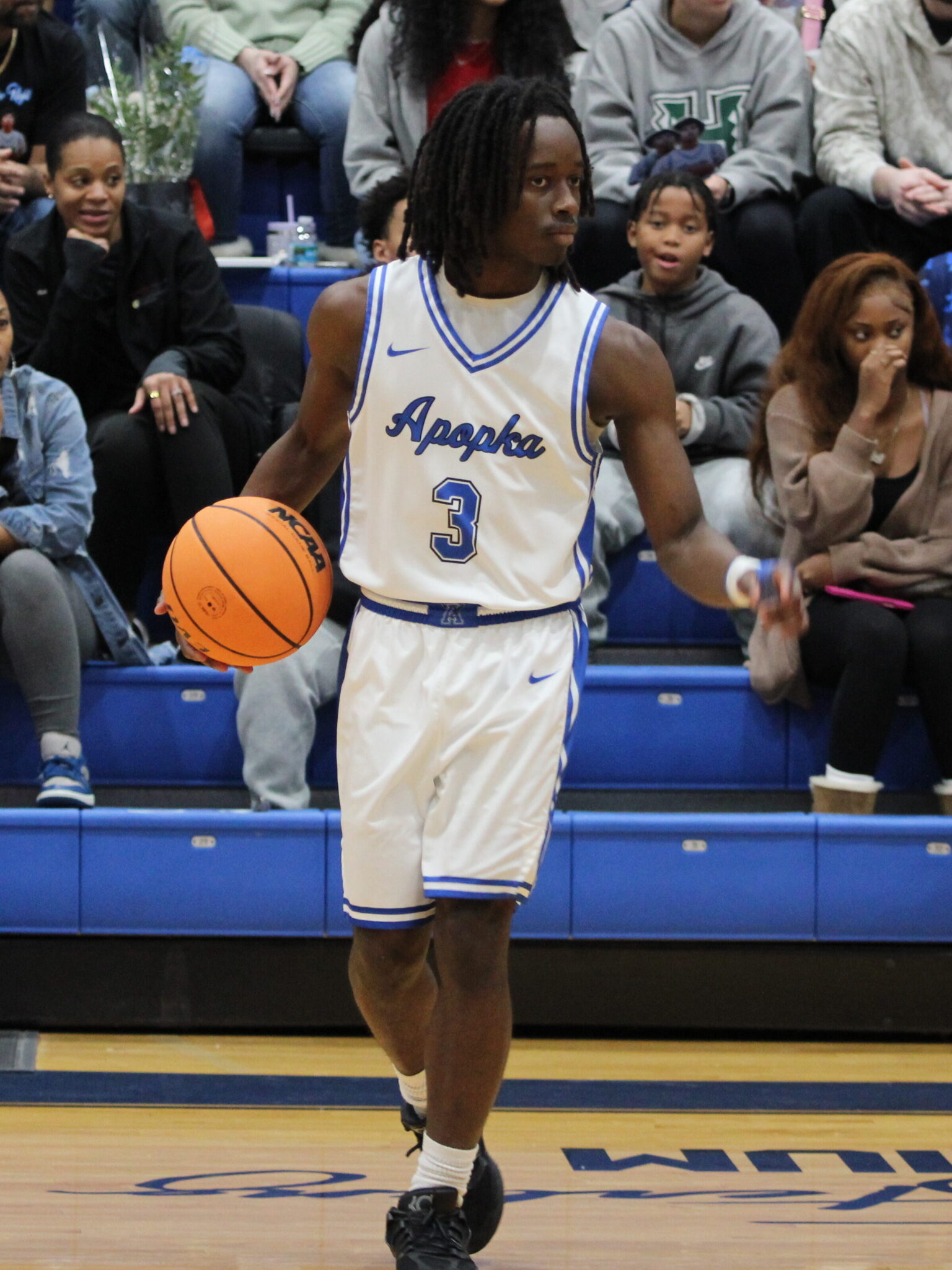 Trent Jean waits for the play to develop